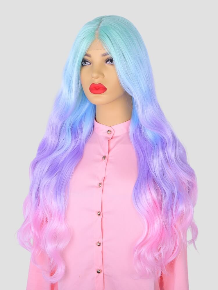 Unicorn: Regenboog Pruik
